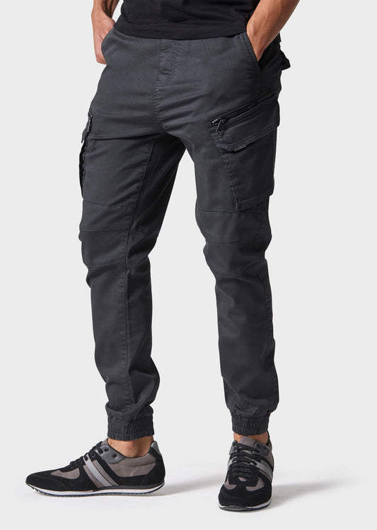 Bonetti Charcoal Slim Fit Cuffed Cargos