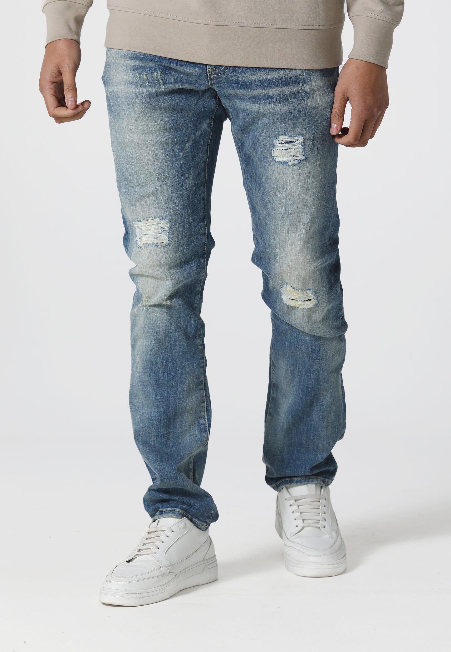 TODD 1034 Dino Slim Fit Light Wash Jeans