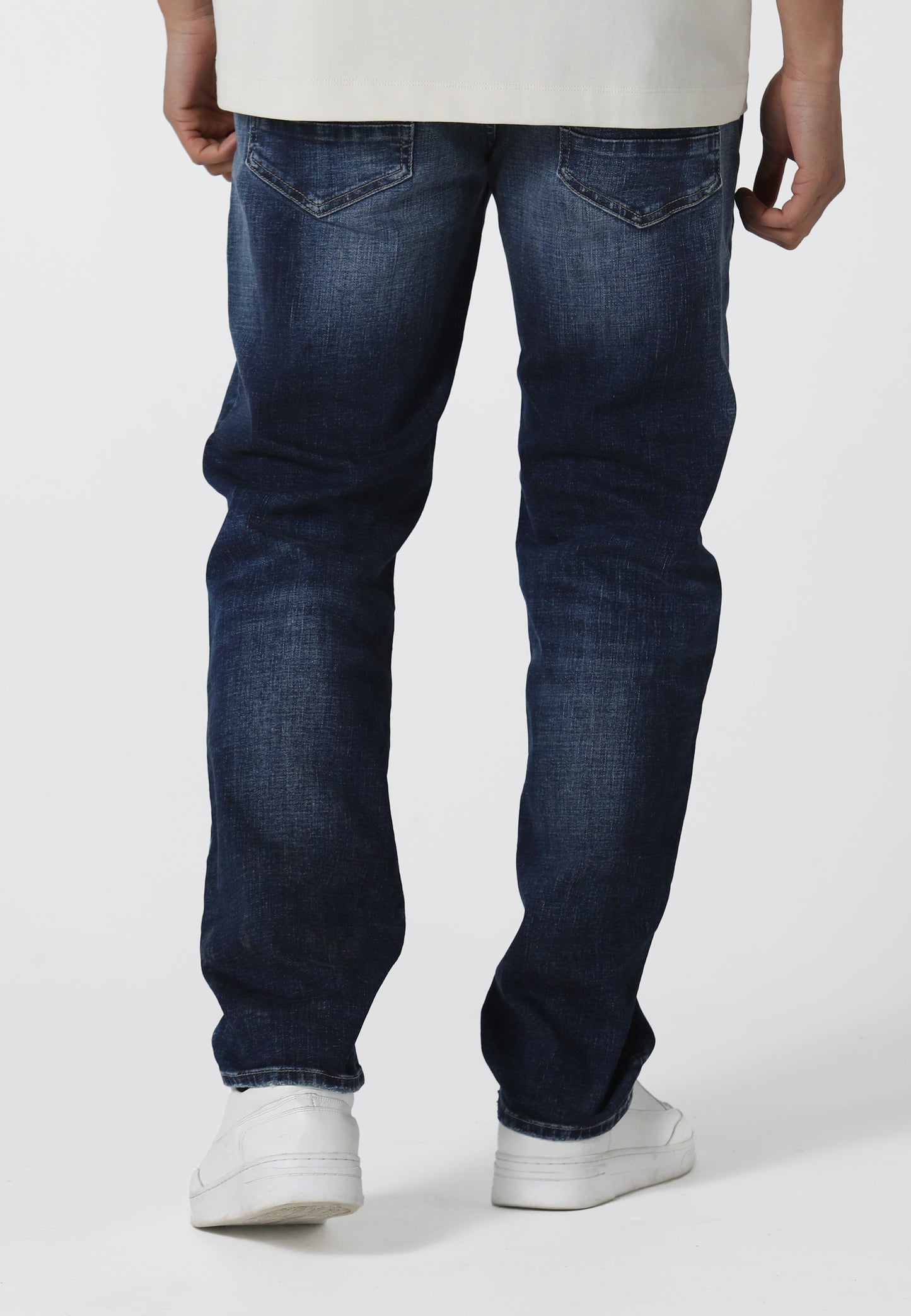 TODD 1020 Eduardo Relaxed Fit Mid Blue Jeans