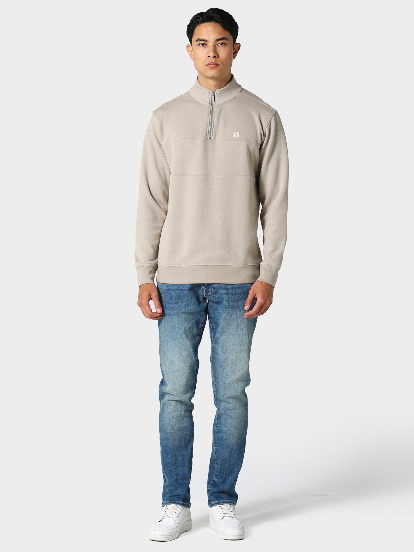 Millom Neutral Quarter Zip Sweatshirt