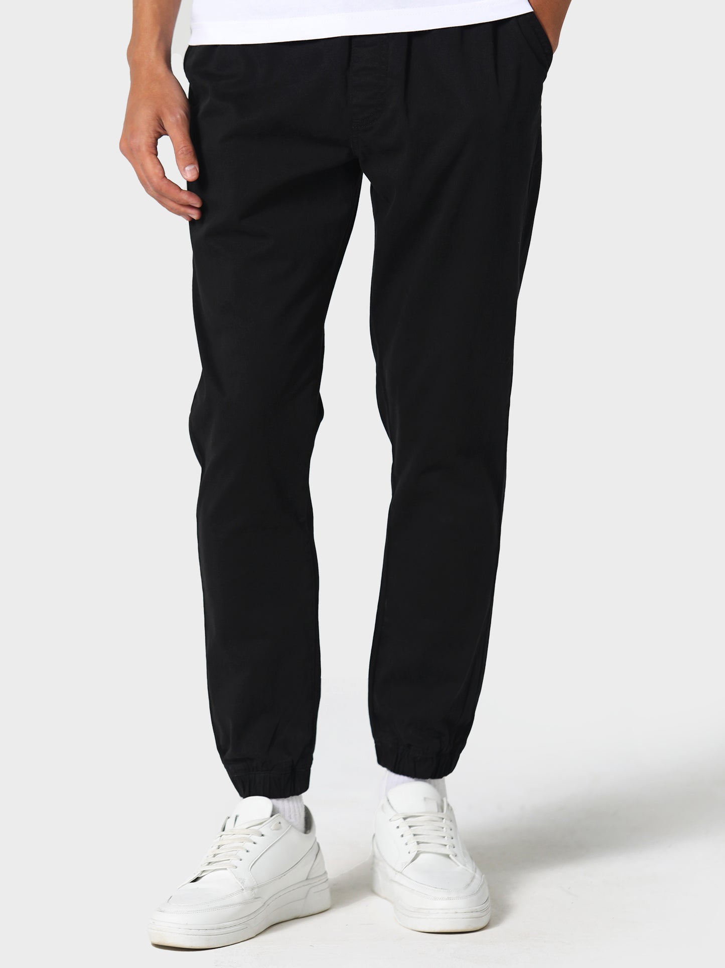 Weybridge Black Cuffed Chinos