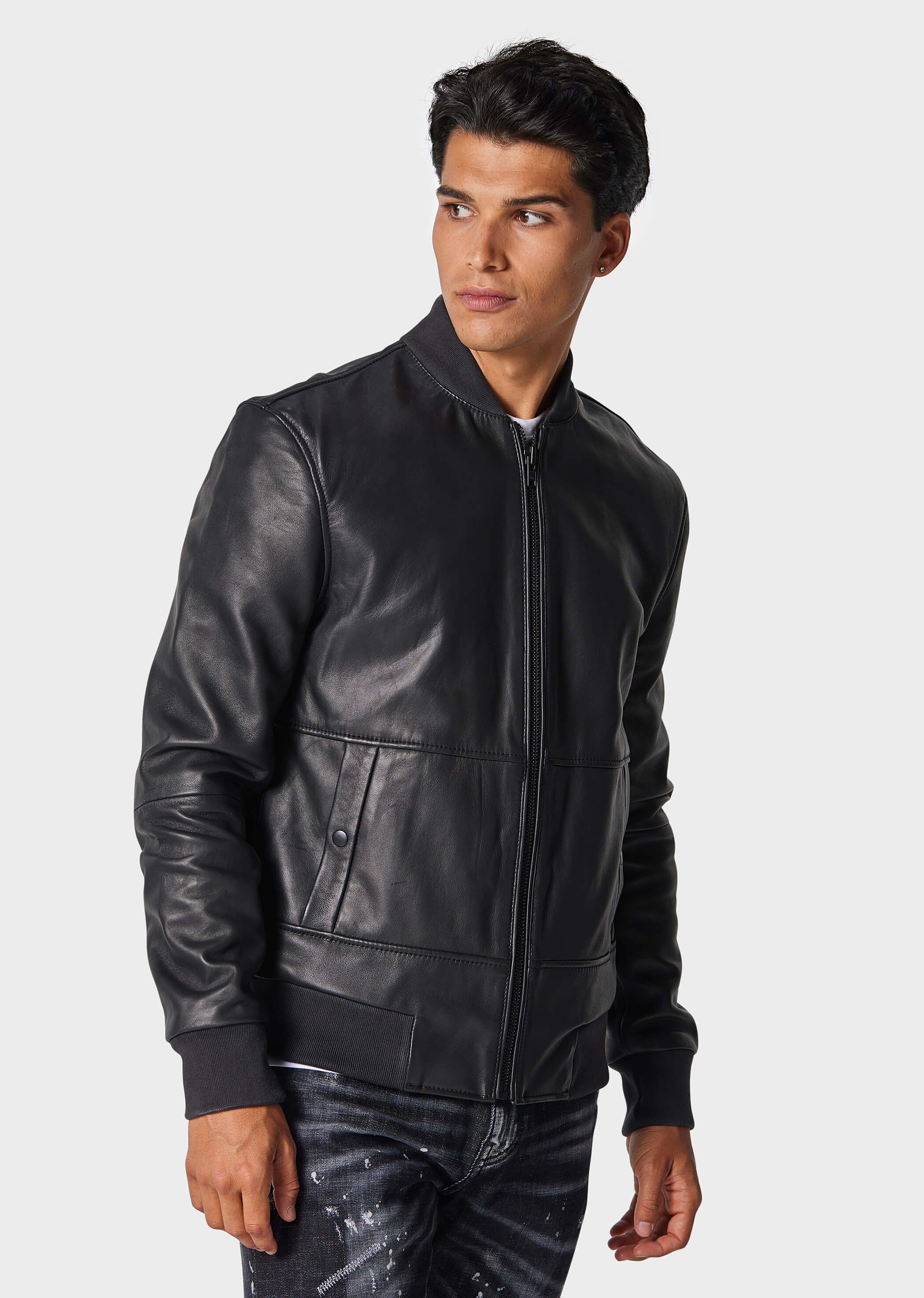 Boss men's deals leather jacket sale